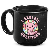 I Axolotl Questions Funny Pink Axolotl Kawaii 15oz Campfire Ceramic Mug
