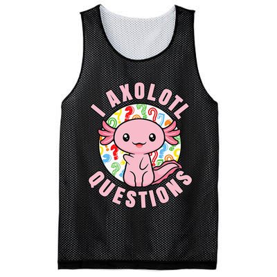 I Axolotl Questions Funny Pink Axolotl Kawaii Mesh Reversible Basketball Jersey Tank