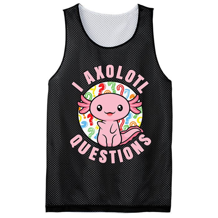 I Axolotl Questions Funny Pink Axolotl Kawaii Mesh Reversible Basketball Jersey Tank