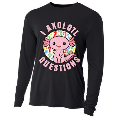 I Axolotl Questions Funny Pink Axolotl Kawaii Cooling Performance Long Sleeve Crew