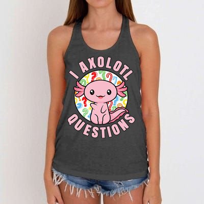 I Axolotl Questions Funny Pink Axolotl Kawaii Women's Knotted Racerback Tank