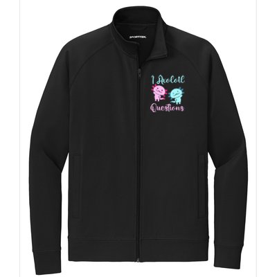 I Axolotl Questions Cute Axolotl For Axolotl Lovers Stretch Full-Zip Cadet Jacket