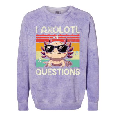 I Axolotl Questions Colorblast Crewneck Sweatshirt