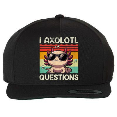 I Axolotl Questions Wool Snapback Cap