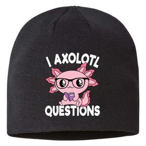 I Axolotl Questions Mexican Salamander Pink Axolotl Kids Sustainable Beanie