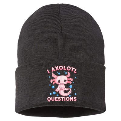 I Axolotl Questions Cute Axolotl-Shirt     Sustainable Knit Beanie