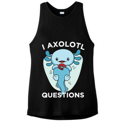 I Axolotl Questions Cute Axolotl Kawaii Ladies PosiCharge Tri-Blend Wicking Tank