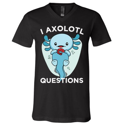I Axolotl Questions Cute Axolotl Kawaii V-Neck T-Shirt