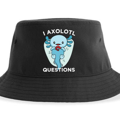 I Axolotl Questions Cute Axolotl Kawaii Sustainable Bucket Hat