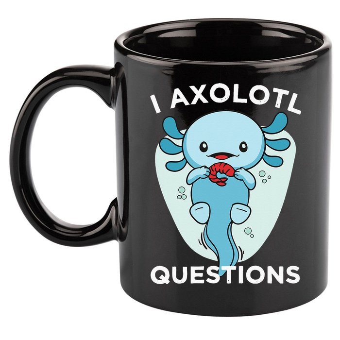 I Axolotl Questions Cute Axolotl Kawaii 11oz C Handle Ceramic Mug