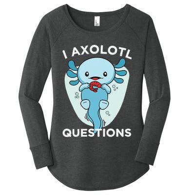 I Axolotl Questions Cute Axolotl Kawaii Women's Perfect Tri Tunic Long Sleeve Shirt