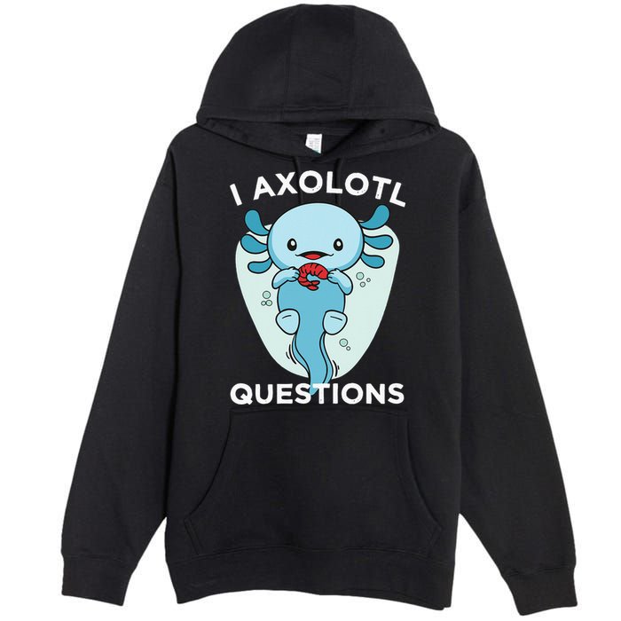 I Axolotl Questions Cute Axolotl Kawaii Premium Pullover Hoodie