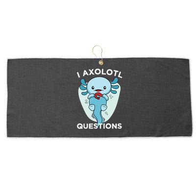 I Axolotl Questions Cute Axolotl Kawaii Large Microfiber Waffle Golf Towel
