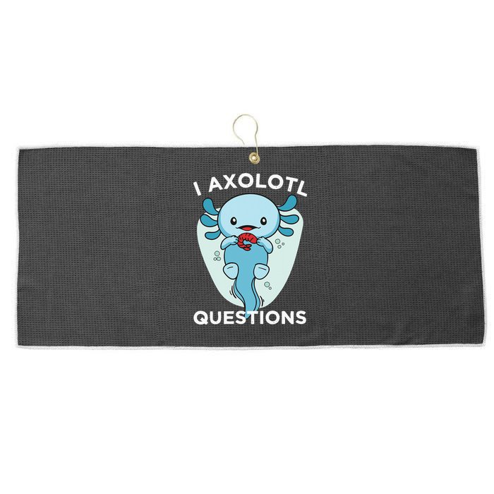 I Axolotl Questions Cute Axolotl Kawaii Large Microfiber Waffle Golf Towel