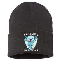 I Axolotl Questions Cute Axolotl Kawaii Sustainable Knit Beanie