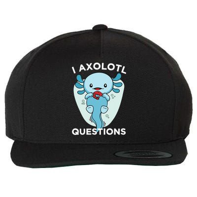 I Axolotl Questions Cute Axolotl Kawaii Wool Snapback Cap