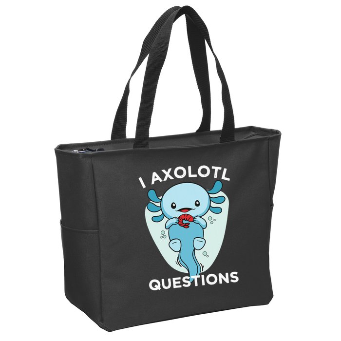 I Axolotl Questions Cute Axolotl Kawaii Zip Tote Bag