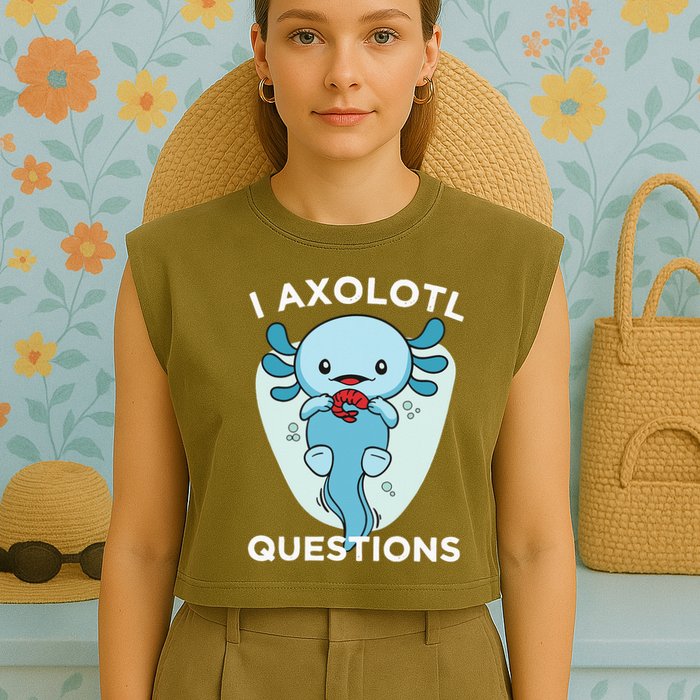 I Axolotl Questions Cute Axolotl Kawaii Garment-Dyed Women's Muscle Tee