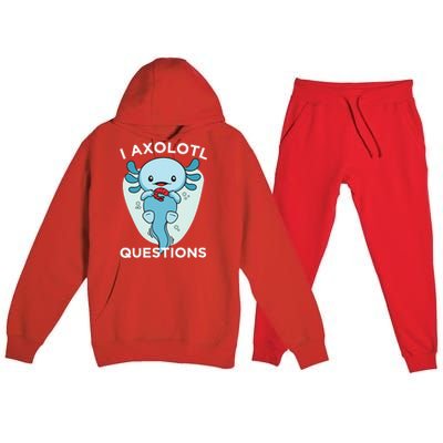 I Axolotl Questions Cute Axolotl Kawaii Premium Hooded Sweatsuit Set