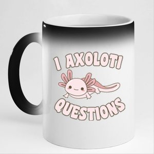 I Axolotl Questions Girl Adult Teens Cute Funny Axolotl 11oz Black Color Changing Mug