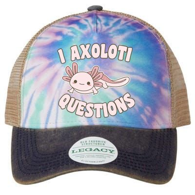 I Axolotl Questions Girl Adult Teens Cute Funny Axolotl Legacy Tie Dye Trucker Hat