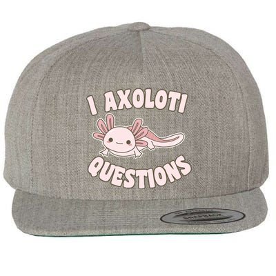 I Axolotl Questions Girl Adult Teens Cute Funny Axolotl Wool Snapback Cap