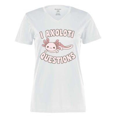 I Axolotl Questions Girl Adult Teens Cute Funny Axolotl Women's Momentum V-Neck T-Shirt