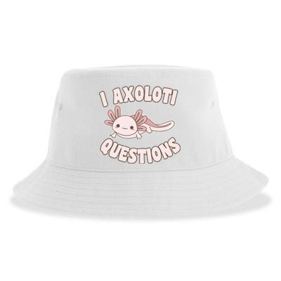 I Axolotl Questions Girl Adult Teens Cute Funny Axolotl Sustainable Bucket Hat