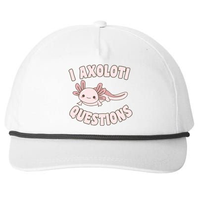 I Axolotl Questions Girl Adult Teens Cute Funny Axolotl Snapback Five-Panel Rope Hat