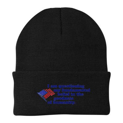 I Am Questioning My Fundamental Belief In The Goodness Knit Cap Winter Beanie