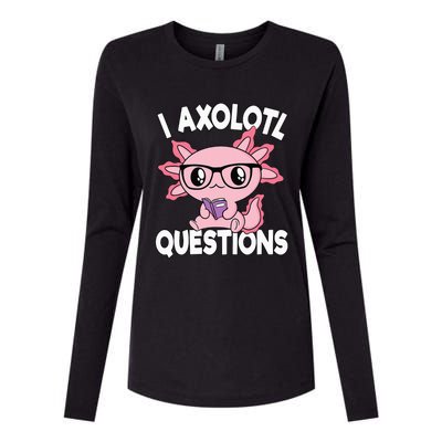 I Axolotl Questions Mexican Salamander Pink Axolotl Womens Cotton Relaxed Long Sleeve T-Shirt