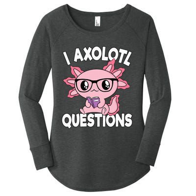 I Axolotl Questions Mexican Salamander Pink Axolotl Women's Perfect Tri Tunic Long Sleeve Shirt