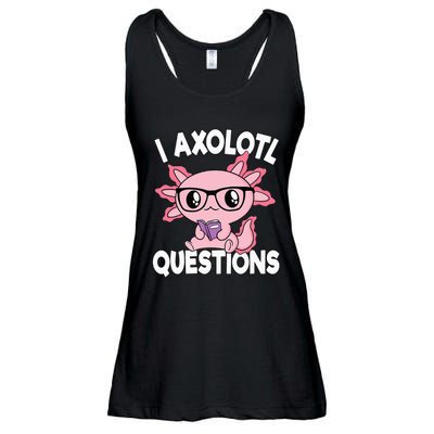 I Axolotl Questions Mexican Salamander Pink Axolotl Ladies Essential Flowy Tank