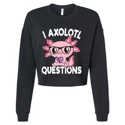 I Axolotl Questions Mexican Salamander Pink Axolotl Cropped Pullover Crew