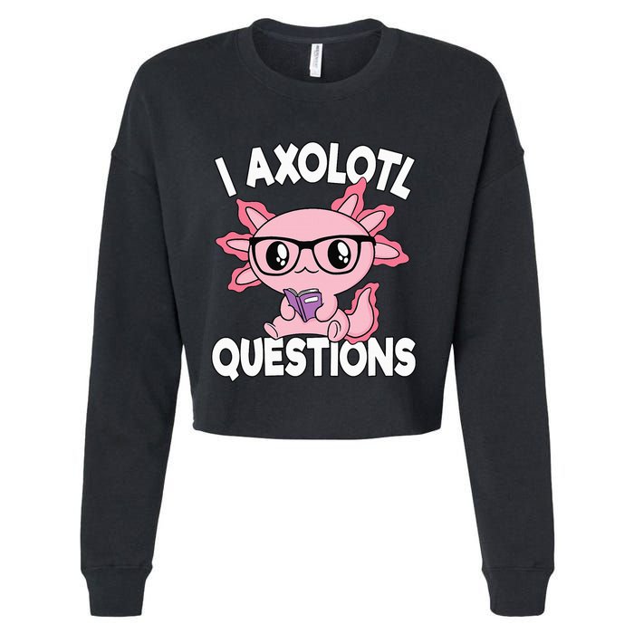 I Axolotl Questions Mexican Salamander Pink Axolotl Cropped Pullover Crew
