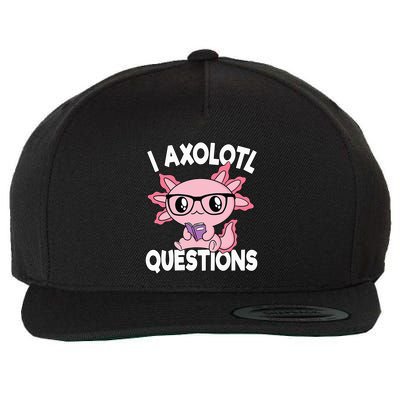 I Axolotl Questions Mexican Salamander Pink Axolotl Wool Snapback Cap
