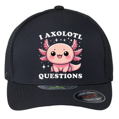 I Axolotl Questions Cute Kawaii Axolotl Flexfit Unipanel Trucker Cap