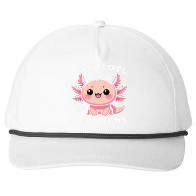 I Axolotl Questions Cute Kawaii Axolotl Snapback Five-Panel Rope Hat