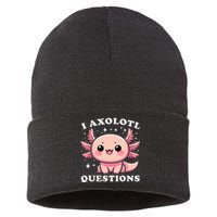 I Axolotl Questions Cute Kawaii Axolotl Sustainable Knit Beanie