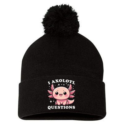 I Axolotl Questions Cute Kawaii Axolotl Pom Pom 12in Knit Beanie