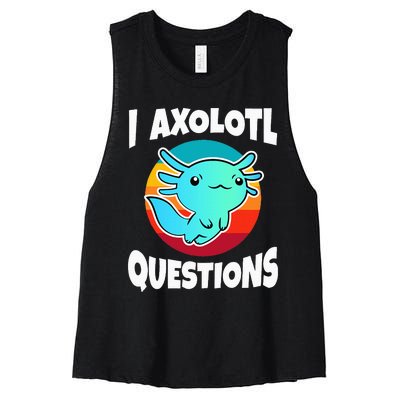 I Axolotl Questions Women's Racerback Cropped Tank