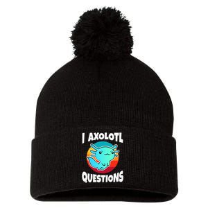 I Axolotl Questions Pom Pom 12in Knit Beanie