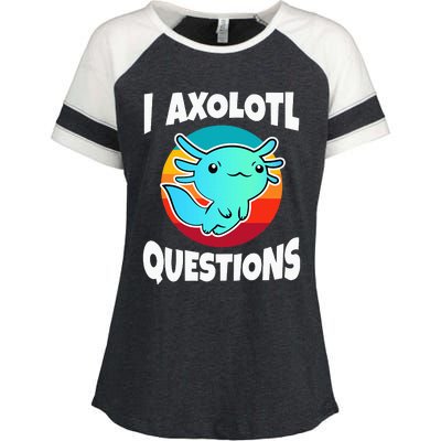 I Axolotl Questions Enza Ladies Jersey Colorblock Tee