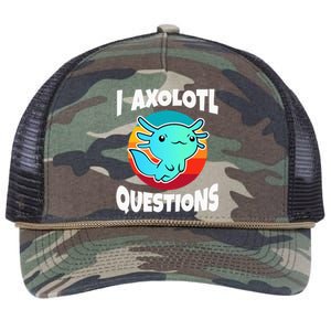 I Axolotl Questions Retro Rope Trucker Hat Cap