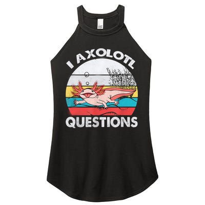 I Axolotl Questions Vintage Axolotl Gift Boys Girls Women's Perfect Tri Rocker Tank
