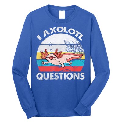 I Axolotl Questions Vintage Axolotl Gift Boys Girls Long Sleeve Shirt