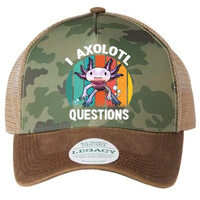 I Axolotl Questions Shirt Youth Kids Retro 90s Funny Axolotl Legacy Tie Dye Trucker Hat