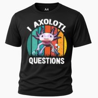 I Axolotl Questions Shirt Youth Kids Retro 90s Funny Axolotl Cooling Performance Crew T-Shirt