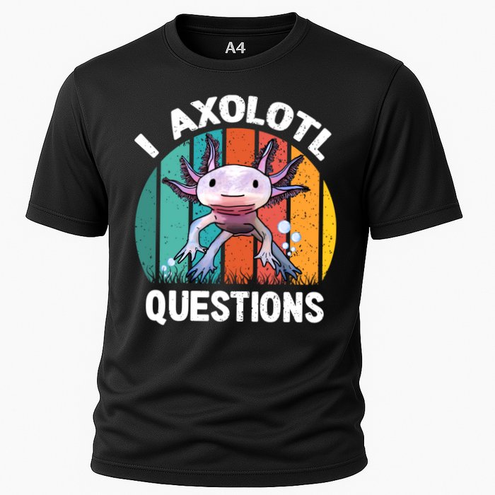 I Axolotl Questions Shirt Youth Kids Retro 90s Funny Axolotl Cooling Performance Crew T-Shirt