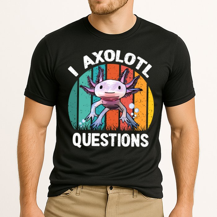 I Axolotl Questions Shirt Youth Kids Retro 90s Funny Axolotl Cooling Performance Crew T-Shirt